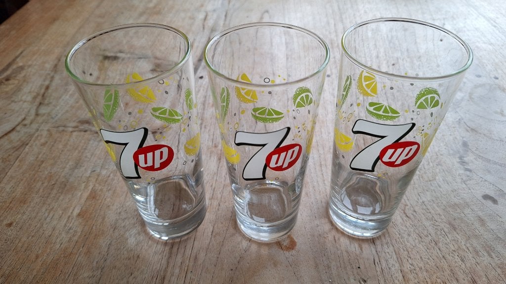 Nieuwe 7up "Seven-Up" Glazen, Ophalen of Verzenden, Nieuw, Gebruiksvoorwerp