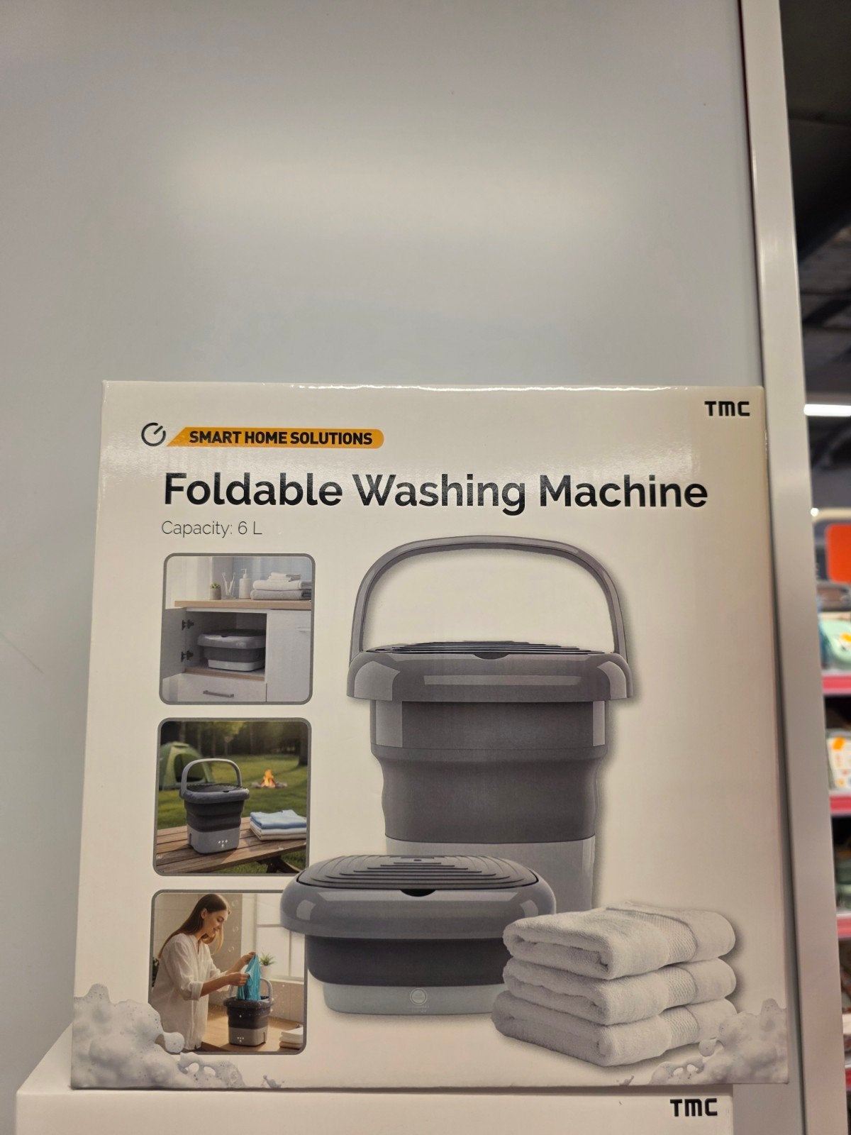 Opvouwbare Wasmachine - Compact & Draagbaar (6L), Minder dan 1200 toeren, Minder dan 85 cm, Minder dan 4 kg, Bovenlader