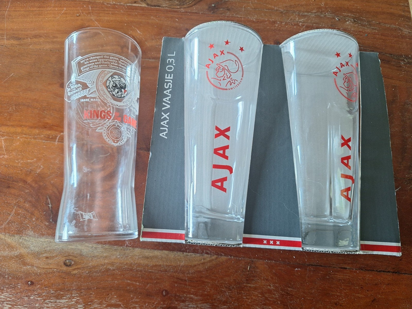 3 ajax glazen, Verzamelen, Ophalen of Verzenden