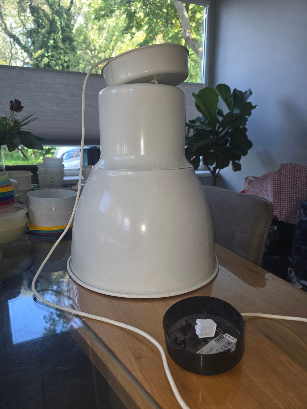 IKEA Hektar hanglamp wit - Industriële stijl, Gebruikt, Metaal, Industrieel, E27 (groot)
