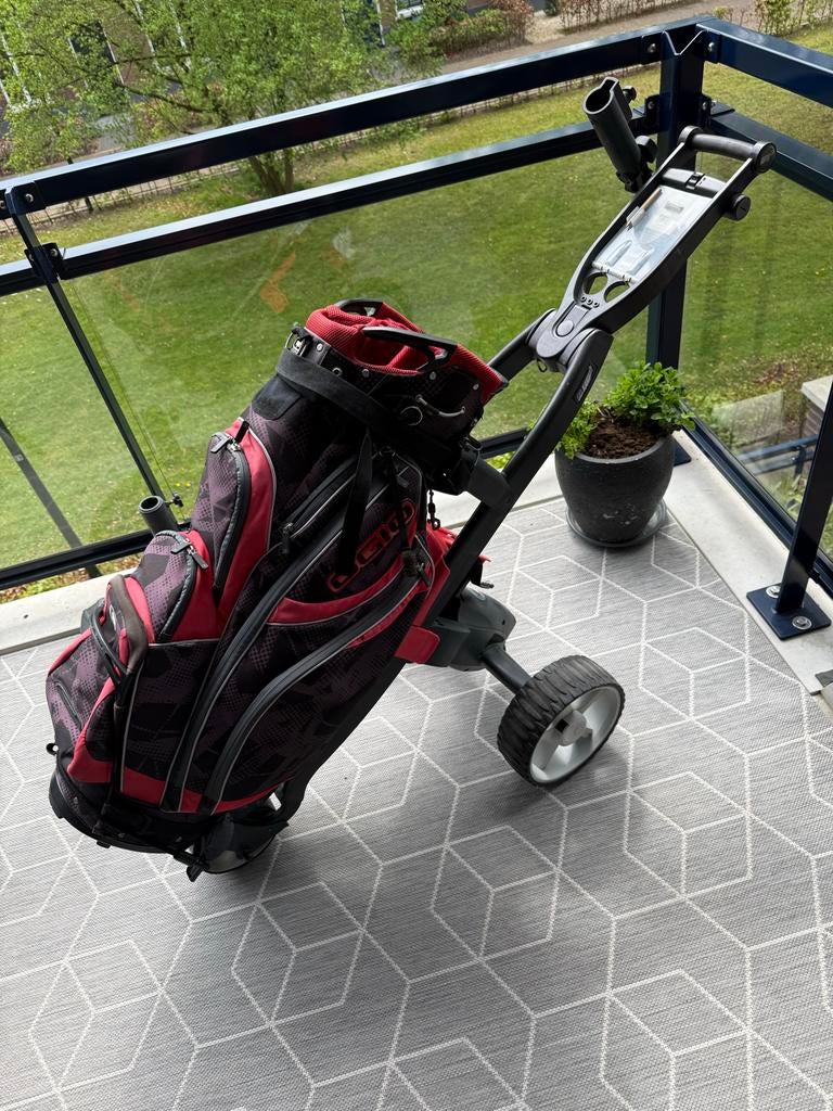 Complete Golfset met tas,  electrische Trolley, lithium accu, Ophalen of Verzenden, Gebruikt, Set, Overige merken