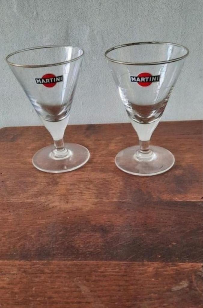 Set van 2 vintage Martini glazen, Antiek en Kunst, Ophalen of Verzenden