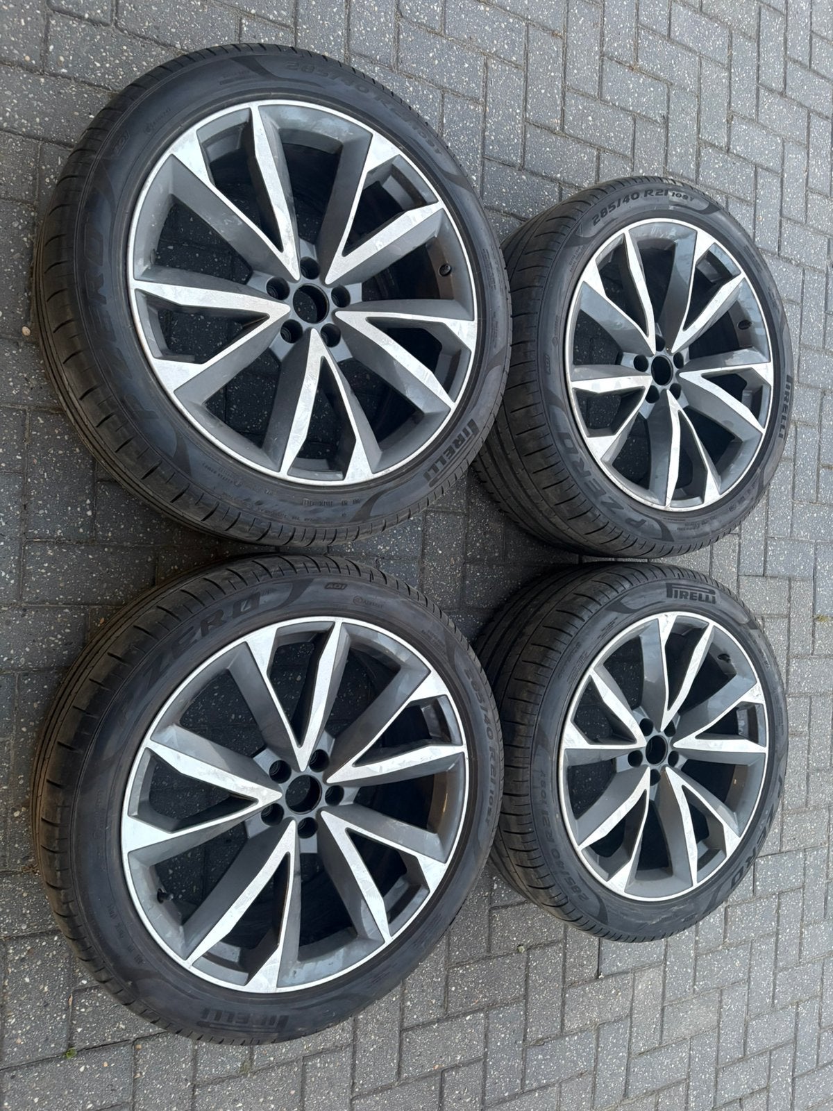 Originele Audi Q7 velgen 21 inch, 5x112, goeie banden, Ophalen, Gebruikt, Velg(en), 285 mm