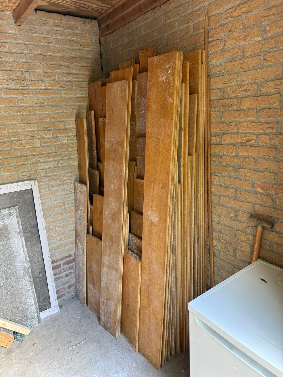 Houten vloerdelen - CA 20m2 - Eiken parket massief 20mm, Doe-het-zelf en Verbouw, Vloerdelen en Plavuizen, Gebruikt, 10 m² of meer