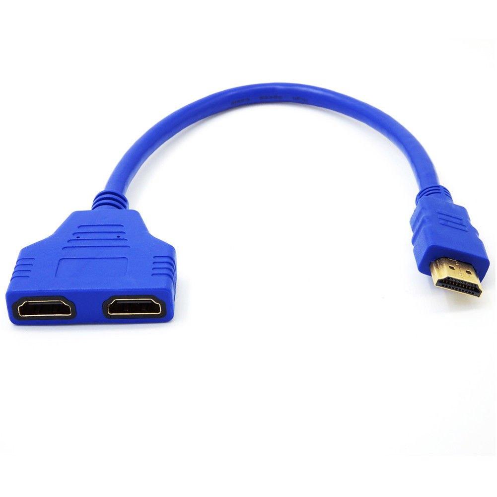 HDMI Splitter / Male To Female Dual Adapter TV Poorten Kabel, Verzenden, Nieuw, Minder dan 2 meter, HDMI-kabel