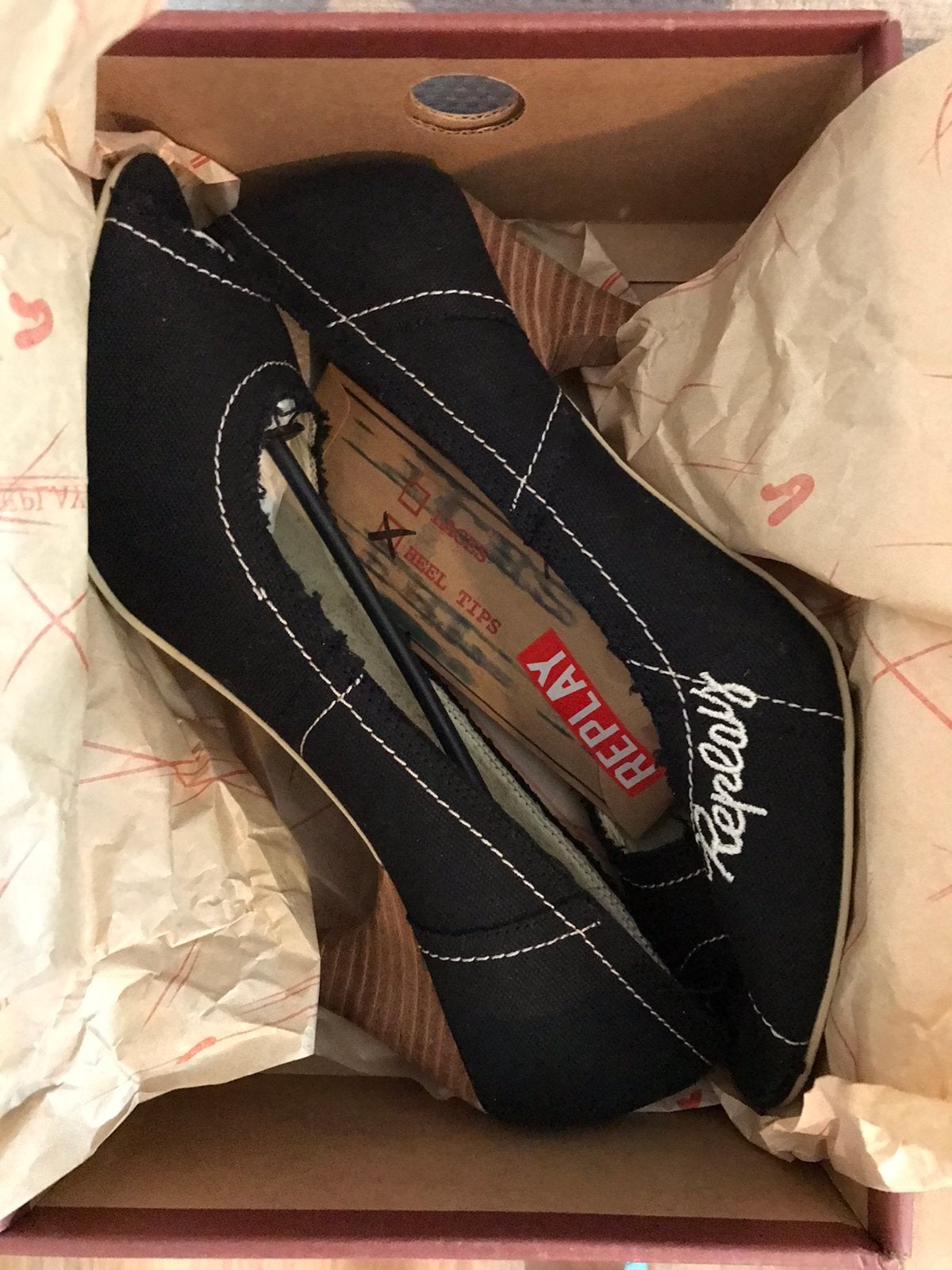 Replay pumps schoenen hoge hakken zwart zomer mt 41 peeptoe, Pumps, Verzenden, Zwart, Replay