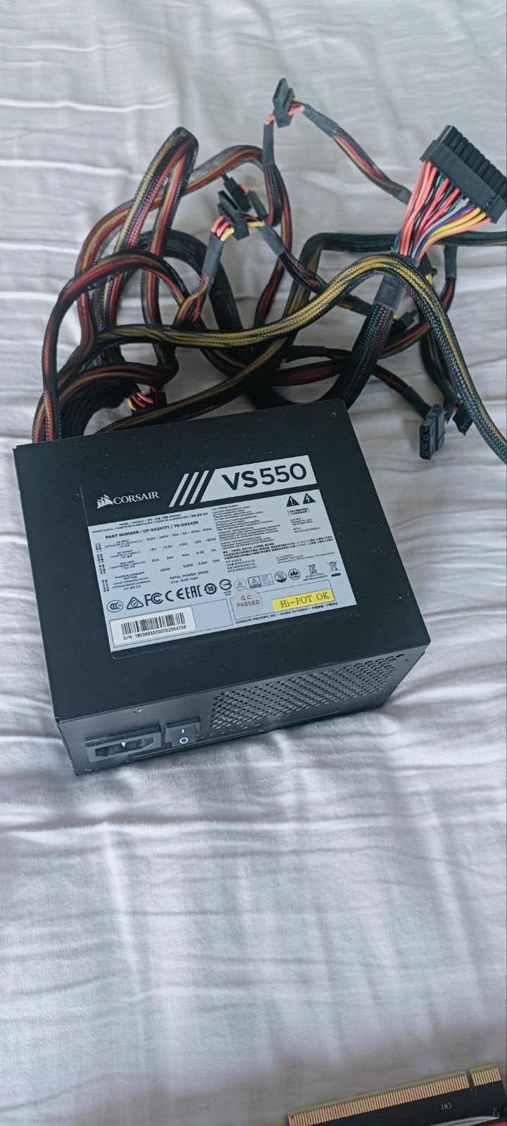Corsair vs550, Ophalen