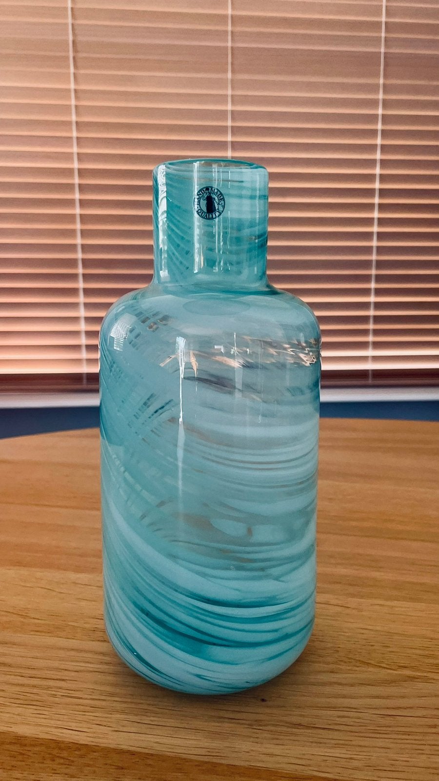 IKEA Swirl vaas, Ophalen, Handgemaakt, Blauw, Glas