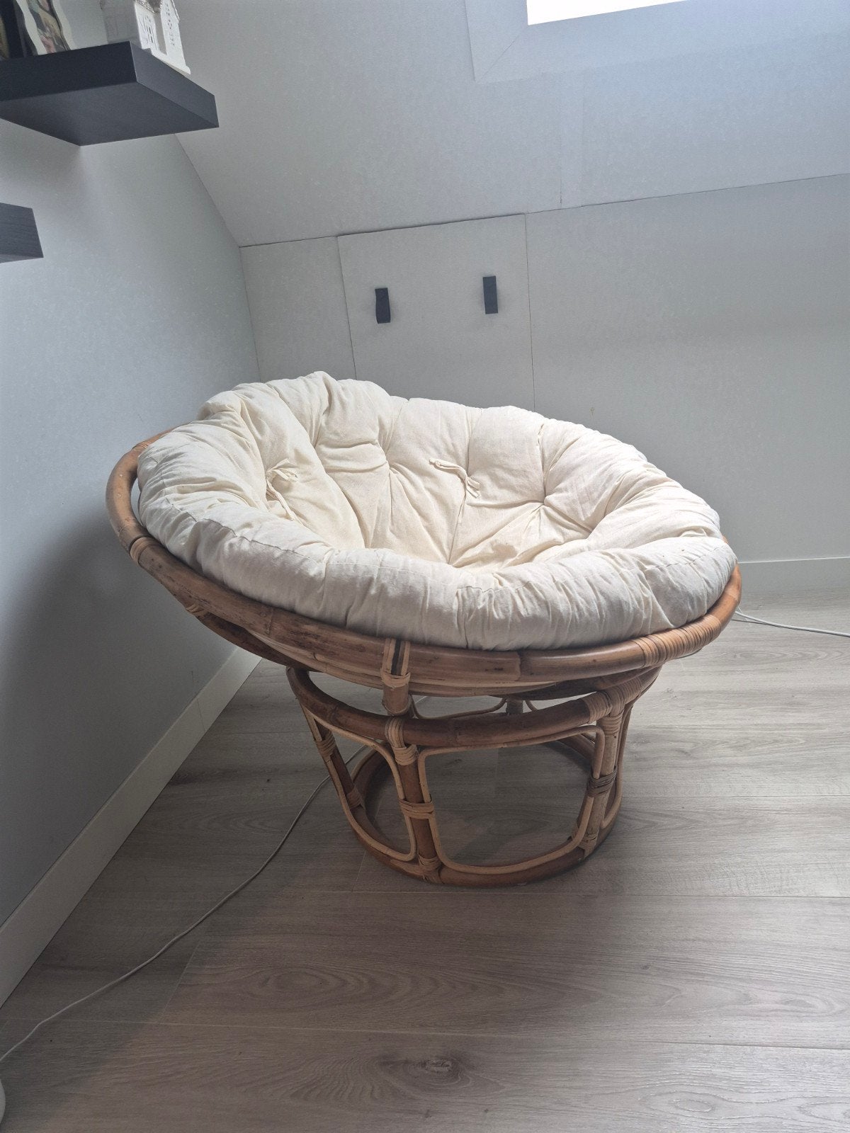 Comfortabele Papasan stoel met kussen, Huis en Inrichting, Ophalen, Gebruikt, Riet of Rotan, Eén