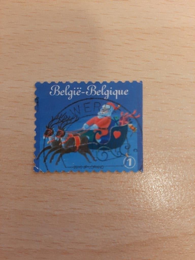 Belgie kerstman in slee, Verzenden, Gestempeld
