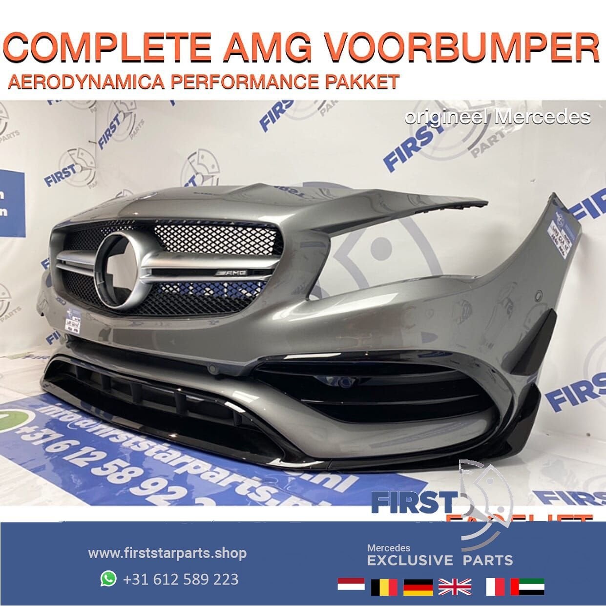 W117 CLA45 AMG FACELIFT VOORBUMPER COMPLEET 787 GRIJS origin, Gebruikt, -, Voor, Ophalen of Verzenden