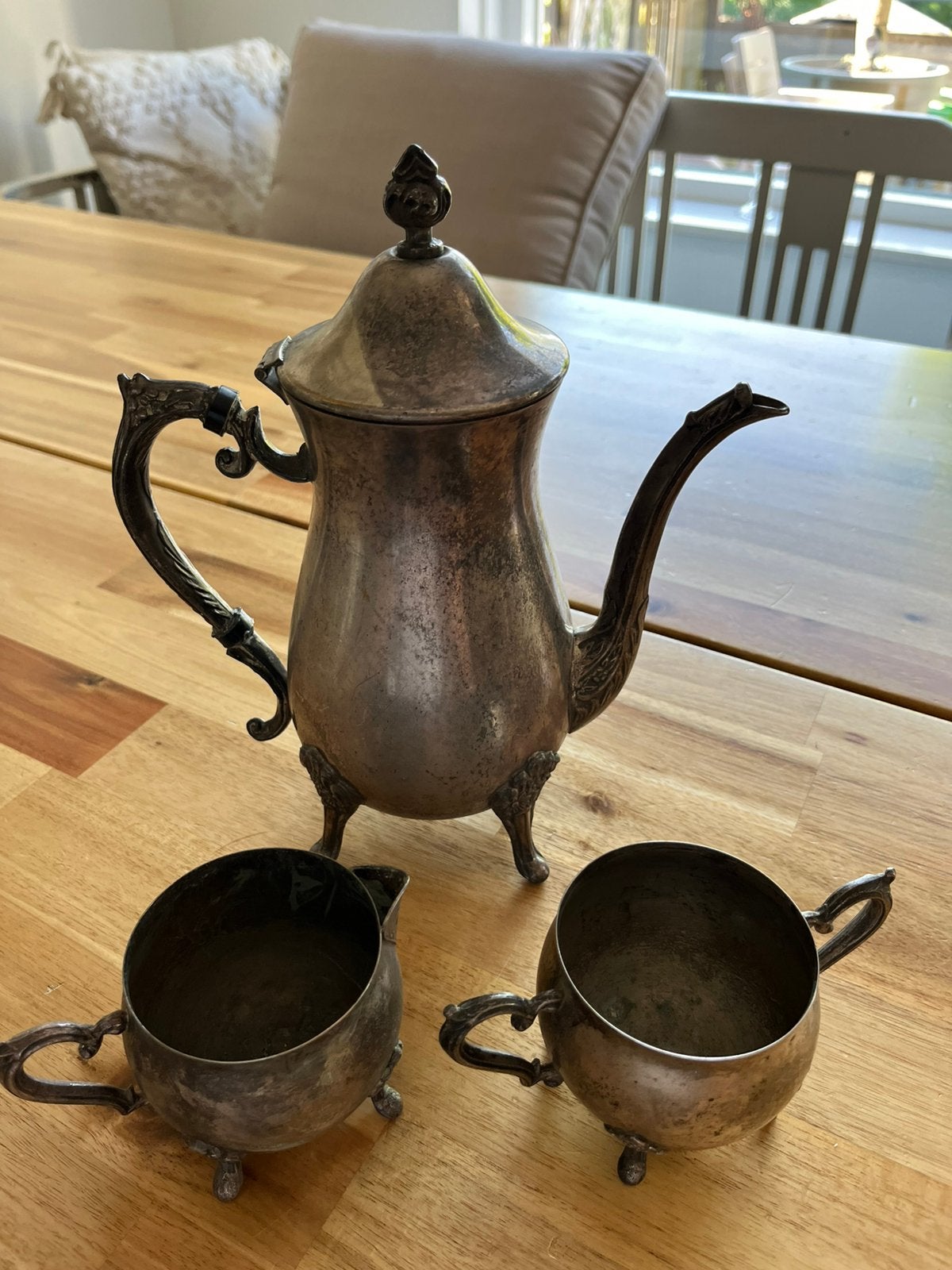 verzilverd koffie- of theeservies, Antiek en Kunst, Ophalen