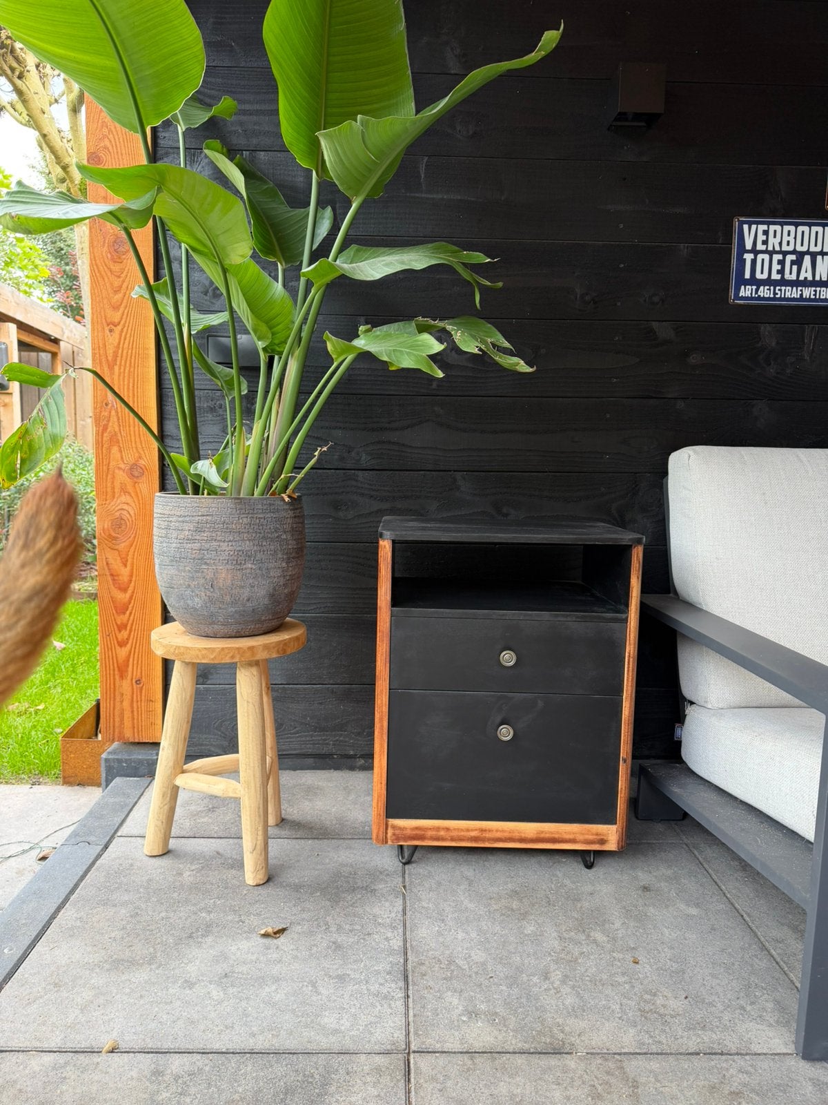 Uniek gerestyled kastje - massief hout, Huis en Inrichting, Ophalen, 1 of 2 laden, 50 tot 100 cm, Zo goed als nieuw