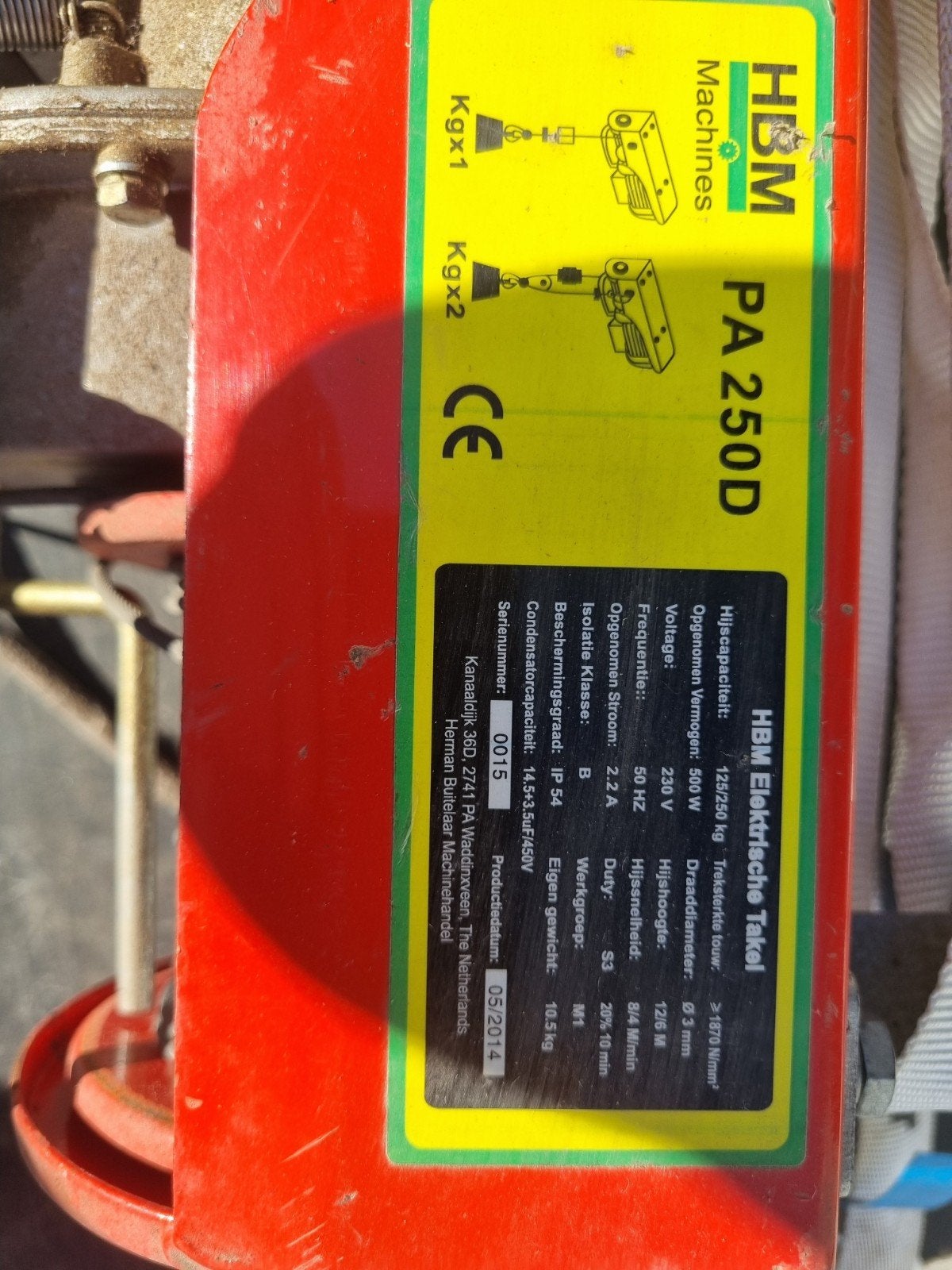 Takel tot 250 kg - HBM Elektrische Takel PA 250D, Ophalen, Gebruikt, Elektrisch