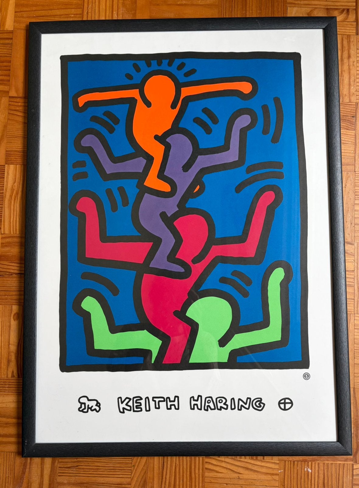 Keith Haring in lijst, Antiek en Kunst, Ophalen, Ingelijst, Stripfiguren/cartoons