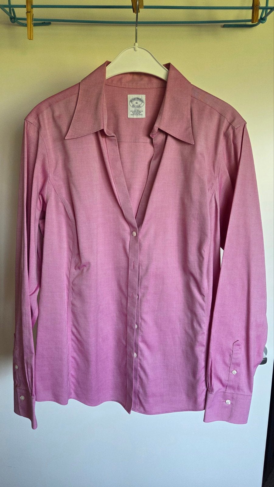 Brooks Brothers Roze Blouse Maat 16 - Strijkvrij!, Maat 46/48 (XL) of groter, Ophalen of Verzenden, Zo goed als nieuw, Roze