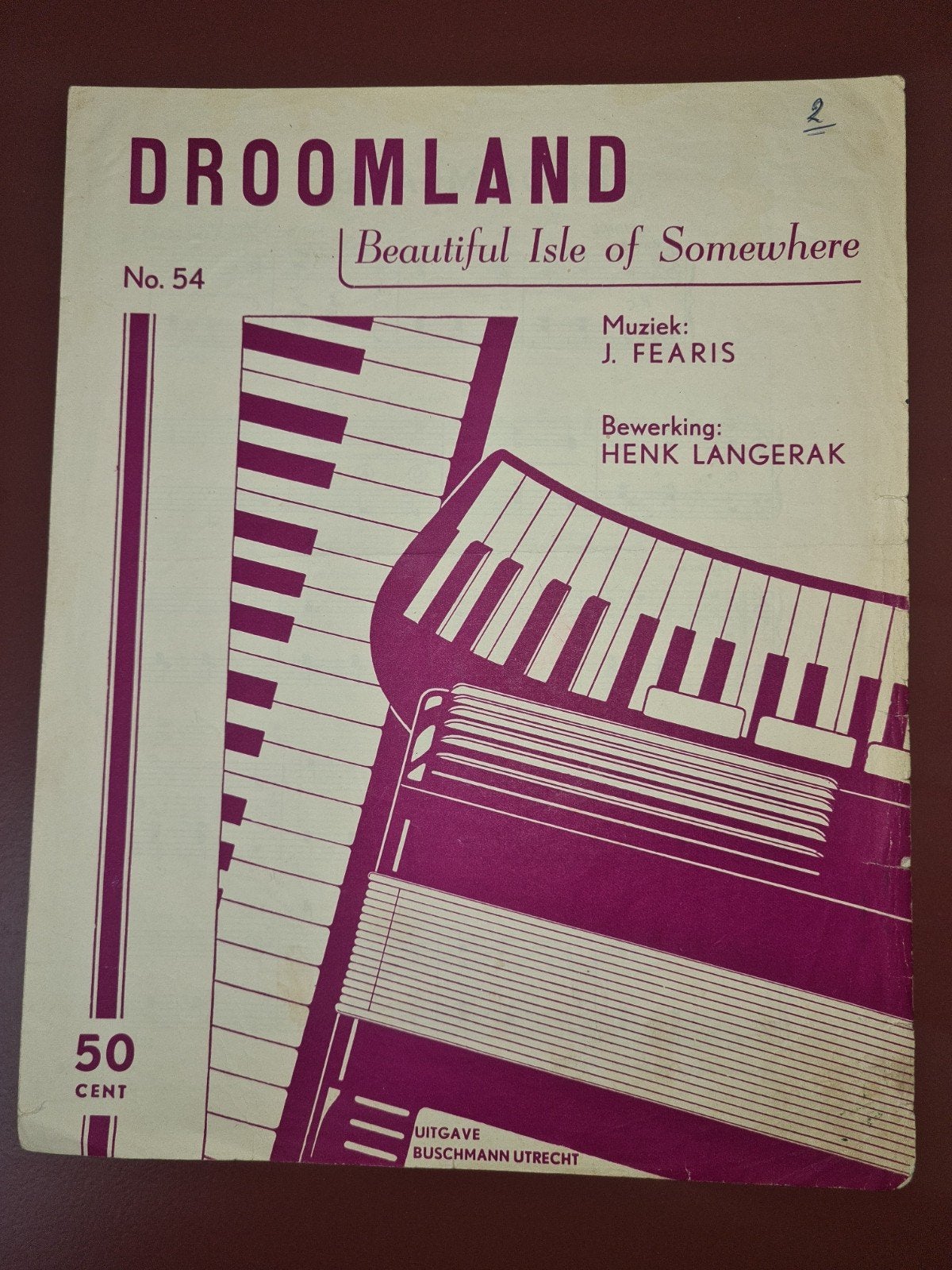 Droomland - Beautiful Isle of Somewhere bladmuziek, Gebruikt, Ophalen of Verzenden, Keyboard, Thema