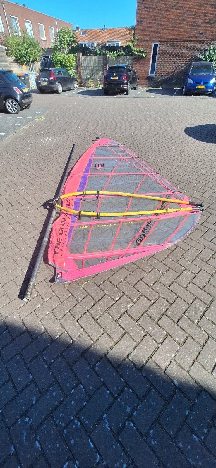 The Gun 6.0 zeil set met carbon mast, Gebruikt, 5 tot 6.5 m², Gunsails, Zeil
