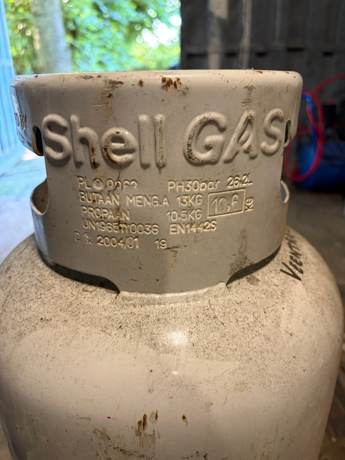 5 Lege gasflessen: Rijngas, Primagas, Shellgas, Ophalen, Gebruikt