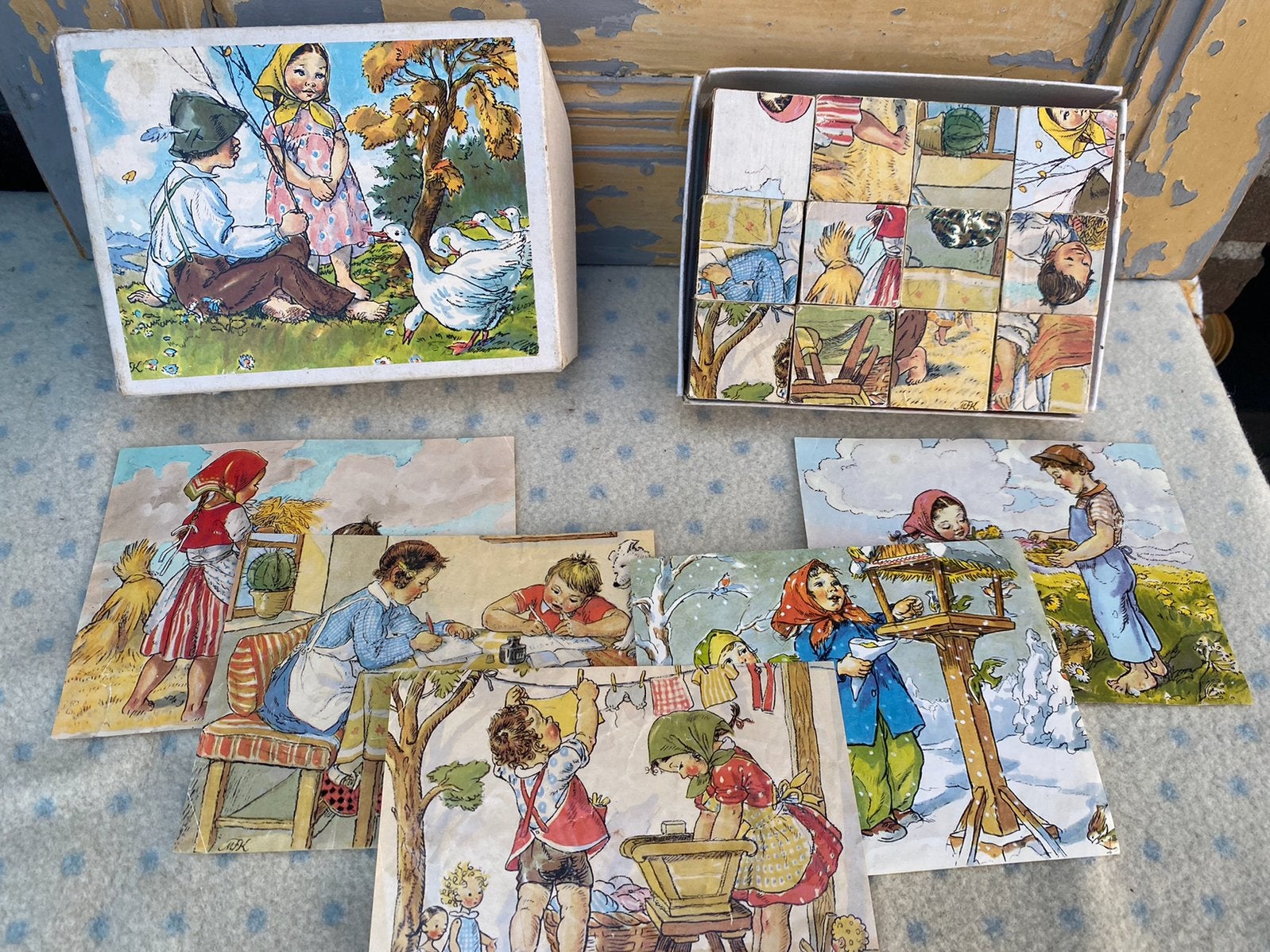 Vintage houten puzzel, Ophalen of Verzenden, Gebruikt