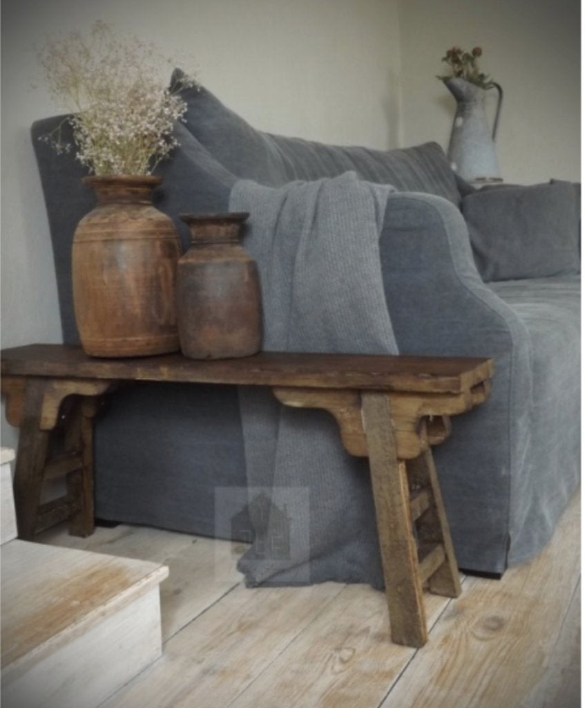 Super leuk CHINEES bankje ~ halbankje,oud,hout~ Huisje Sfeer, Huis en Inrichting, Ophalen of Verzenden, Nieuw, Hout, Landelijk