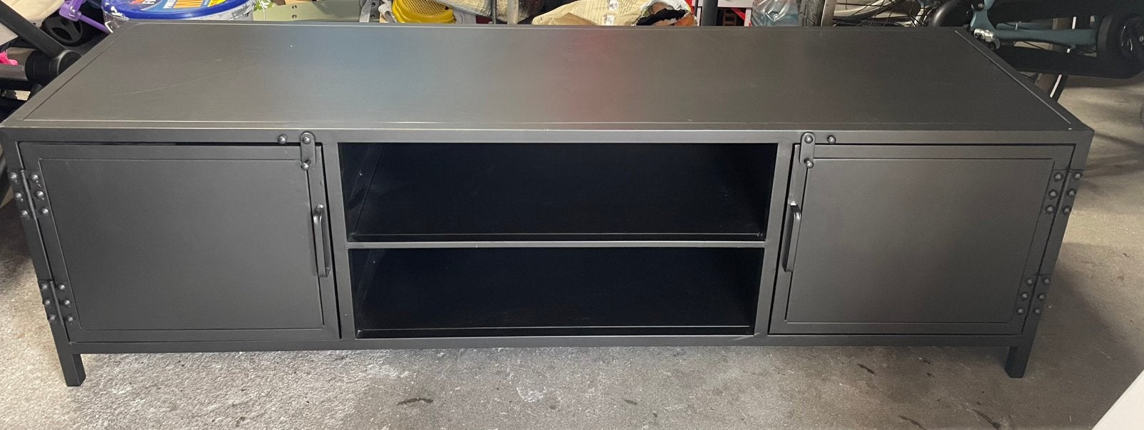 Metalen tv meubel, Ophalen, Gebruikt, 100 tot 150 cm, Minder dan 100 cm