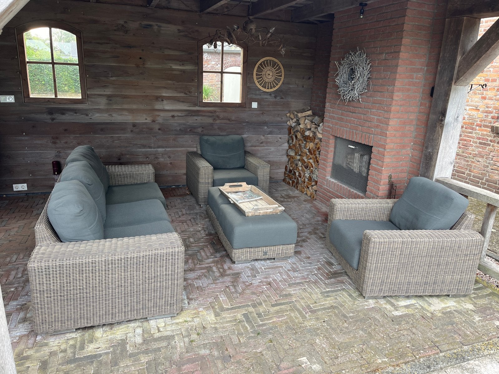4 Seasons Outdoor Kingston loungeset - 4 zitplaatsen, Ophalen, 5 zitplaatsen, Gebruikt, Loungeset