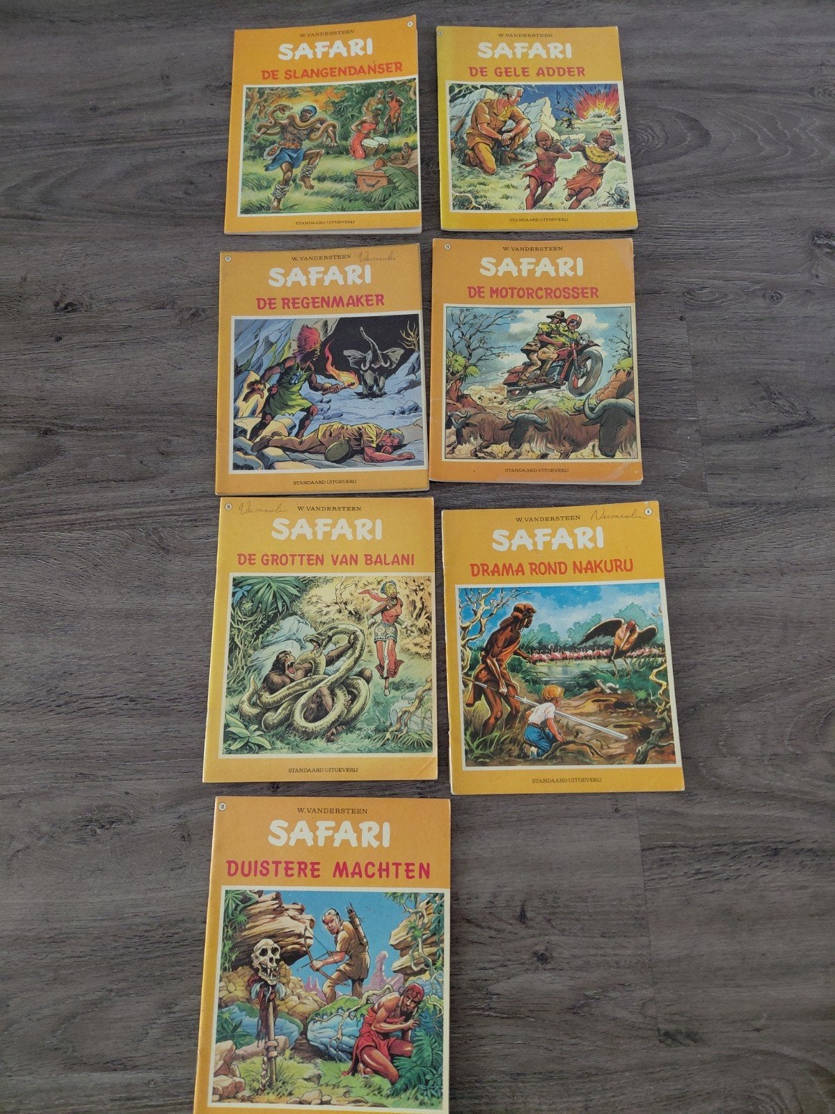 W. Vandersteen - Safari reeks - 7 stripboeken, Boeken, Meerdere stripboeken, Ophalen of Verzenden, Gelezen, W. Vandersteen