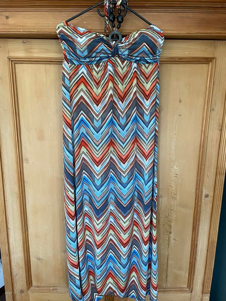 Lindosky Strapless Ibiza Jurk met Vrolijke Kleuren - Maat L, Overige kleuren, Maat 42/44 (L), Ophalen of Verzenden, Gedragen