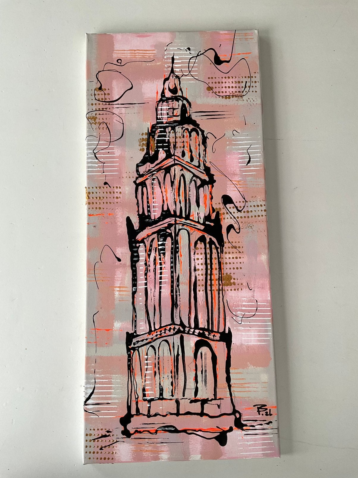 Martinitoren , acrylverf op doek, fb art, Ophalen of Verzenden