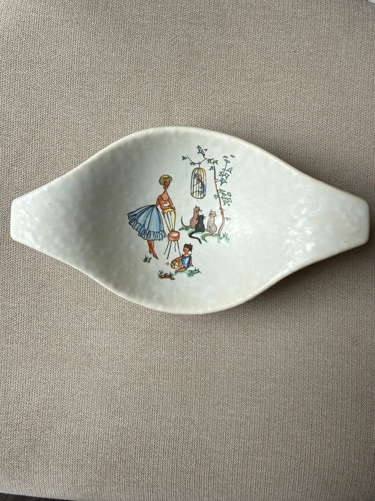 Vintage Jasba Keramik keramische mid-century serveerschaal, Ophalen of Verzenden