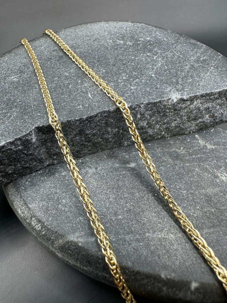 14k Gouden Vossenstaart Ketting 55 cm Unisex, Ophalen of Verzenden, Gebruikt, Goud
