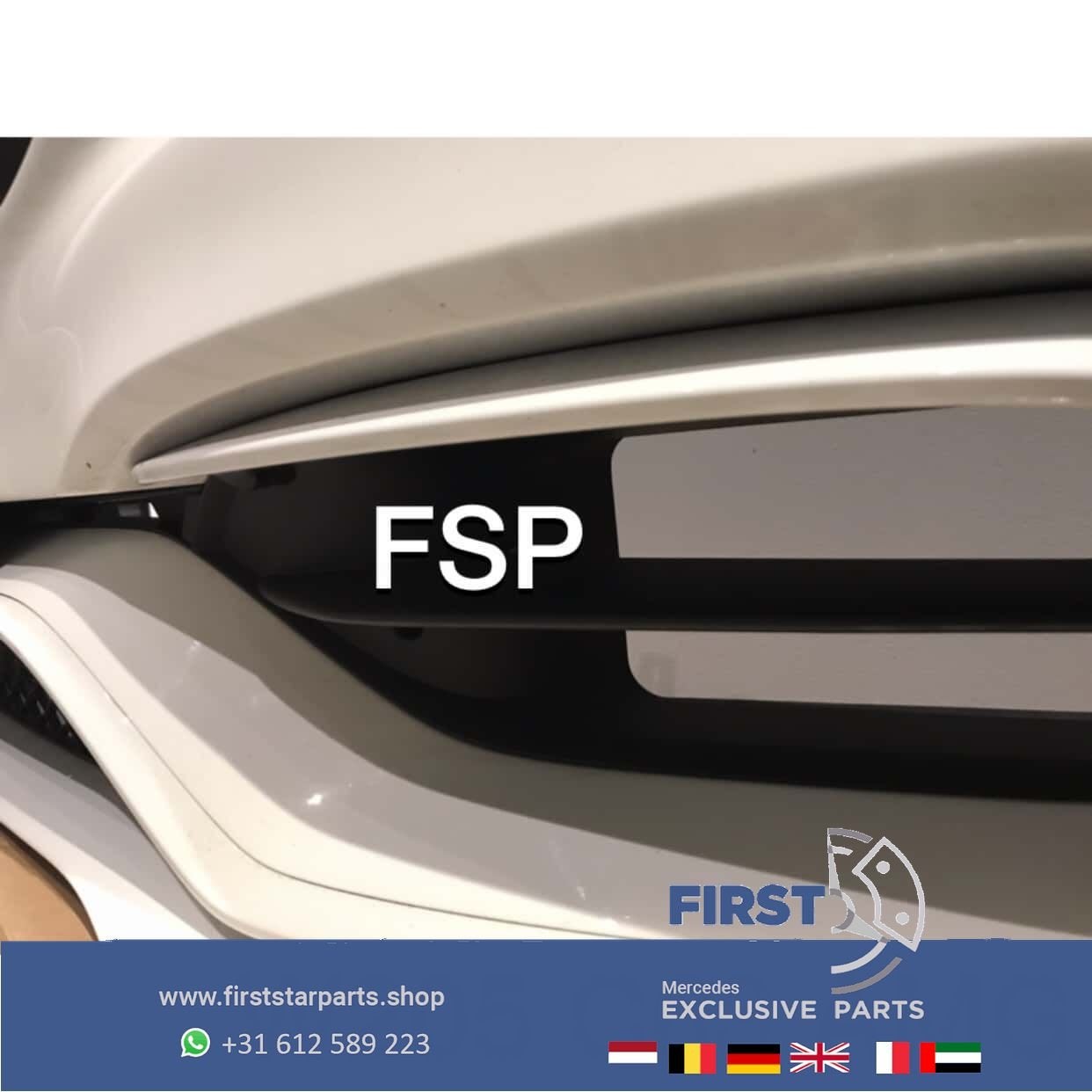 W205 FACELIFT C63 AMG VOORBUMPER + GT GRIL WIT Mercedes C Kl, Gebruikt, -, Voor, Ophalen of Verzenden