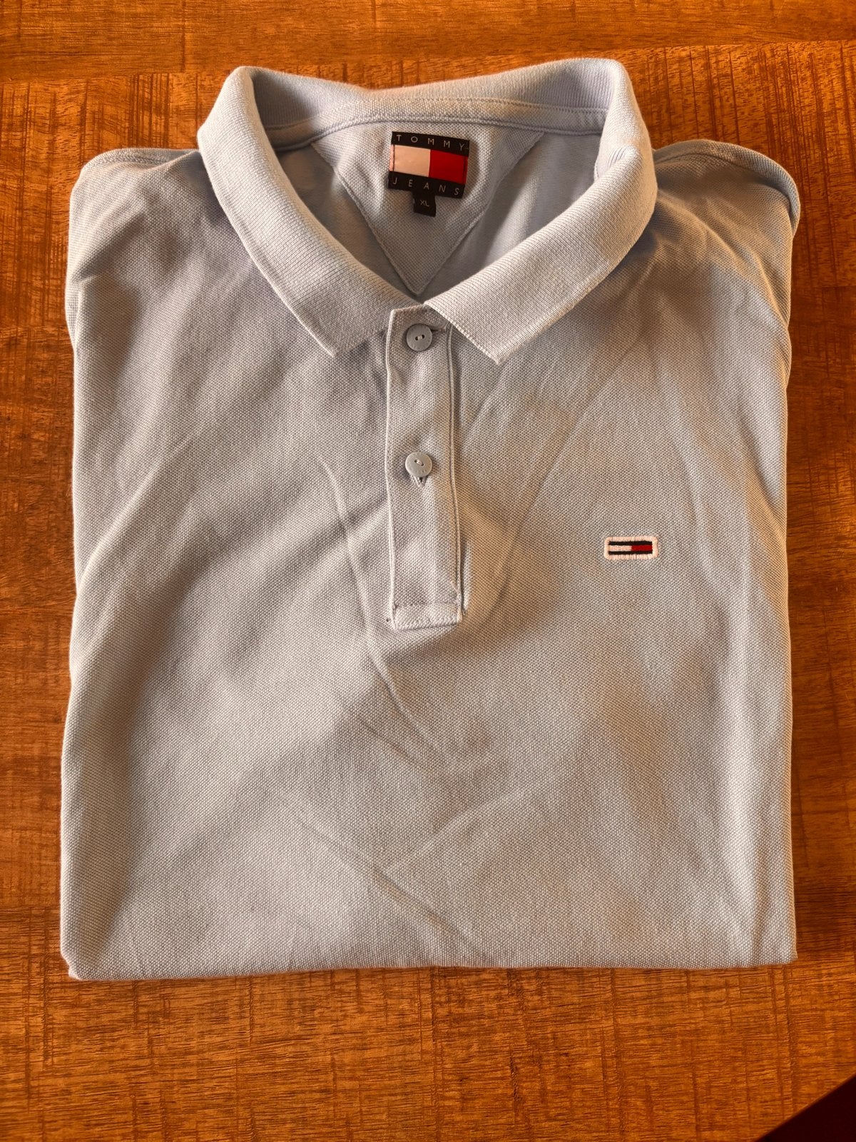 Tommy Hilfiger polo - Lichtblauw - Maat XL, Kleding | Heren, Ophalen of Verzenden, Zo goed als nieuw, Maat 56/58 (XL), Blauw