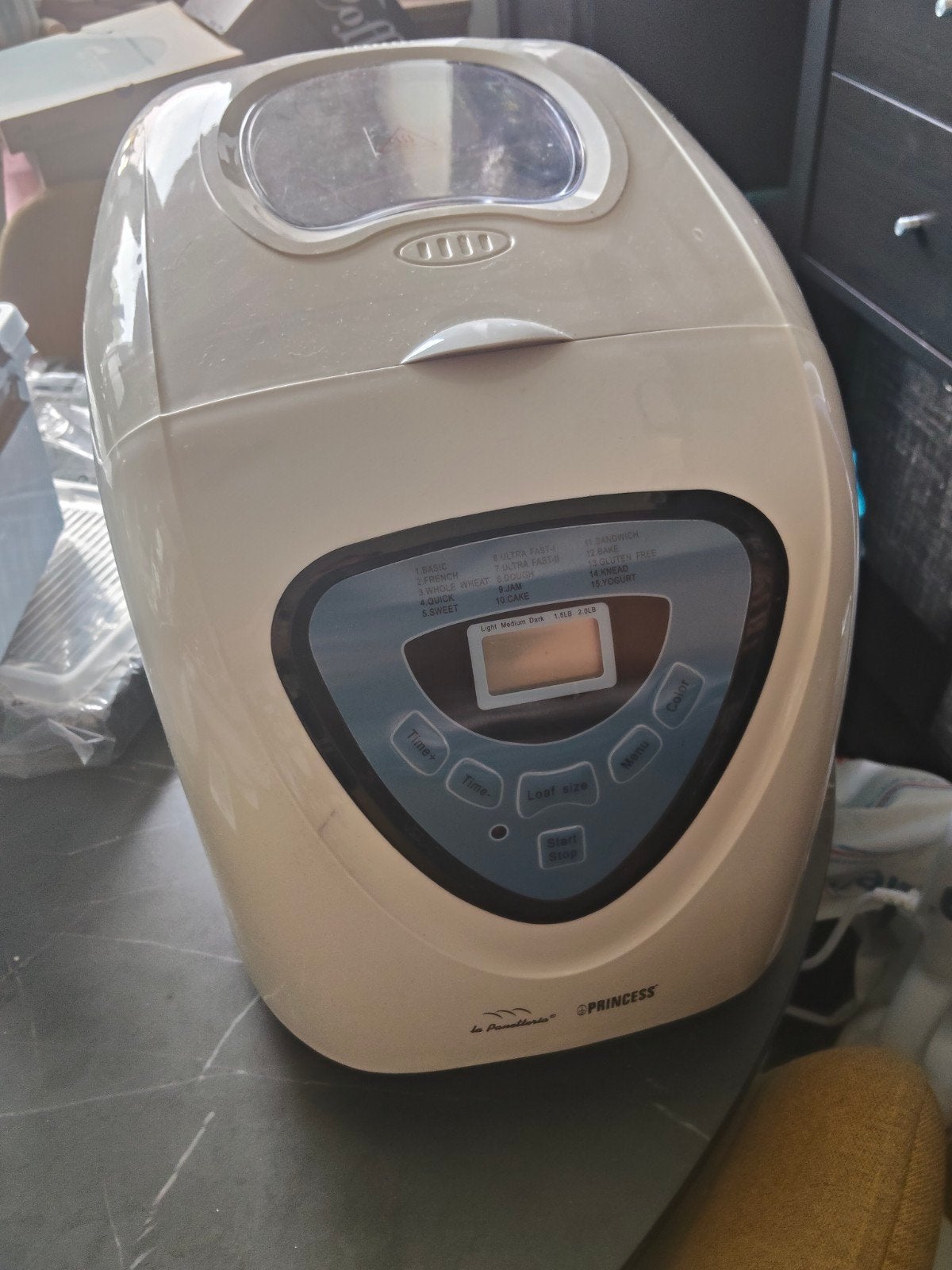 Princess Broodbakmachine - Zo goed als nieuw, Met timer, Kijkvenster, 800 tot 1200 gram deeg, Ophalen of Verzenden