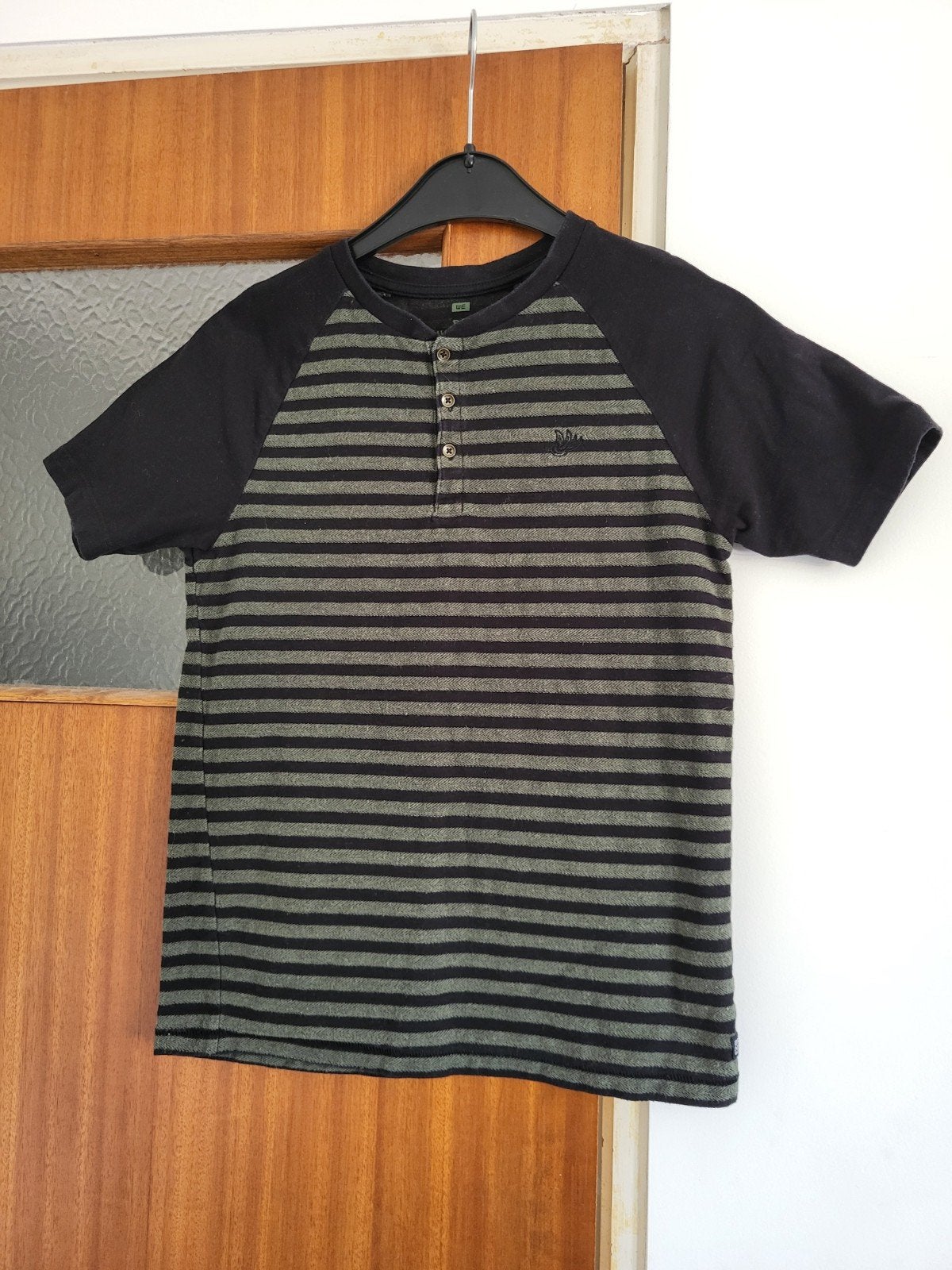 T-shirt met strepen en korte mouwen 146/152, Gebruikt, H&M, Ophalen of Verzenden, Shirt of Longsleeve