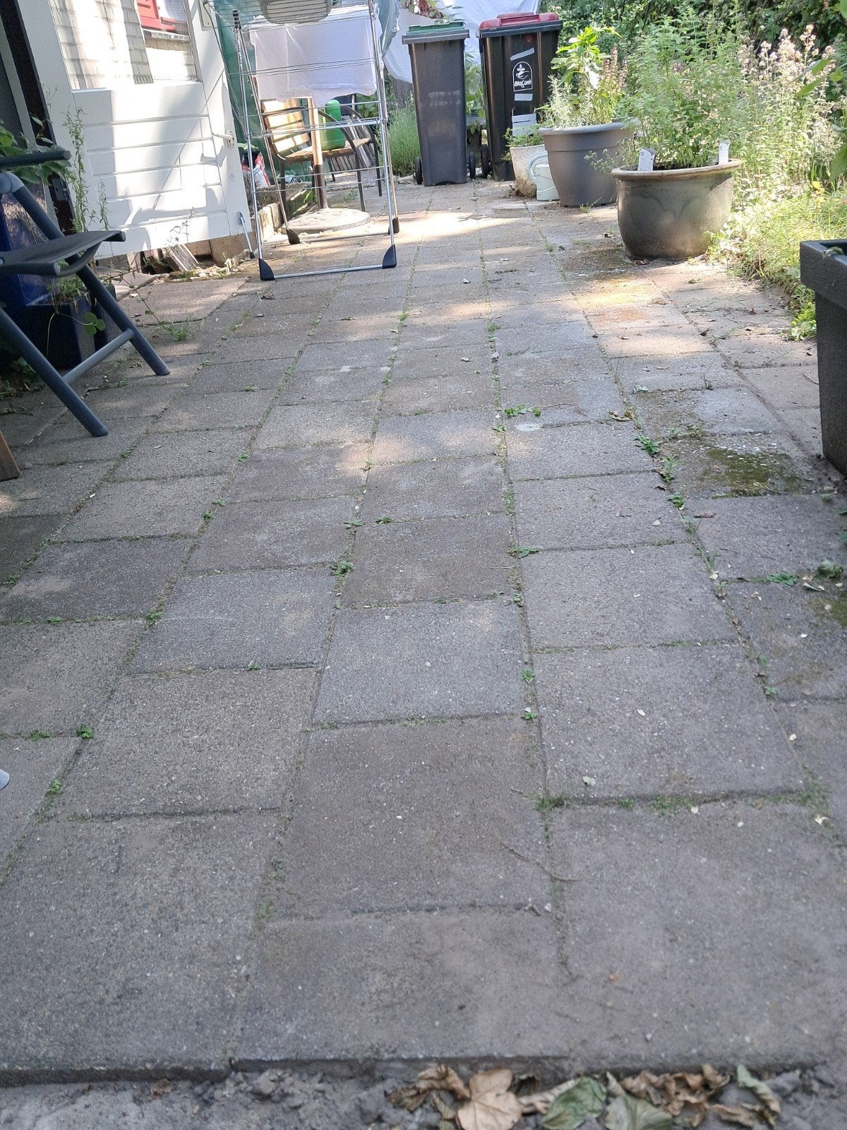 Gratis 20-25 m2 tegels, Ophalen, Gebruikt, Beton, Terrastegels
