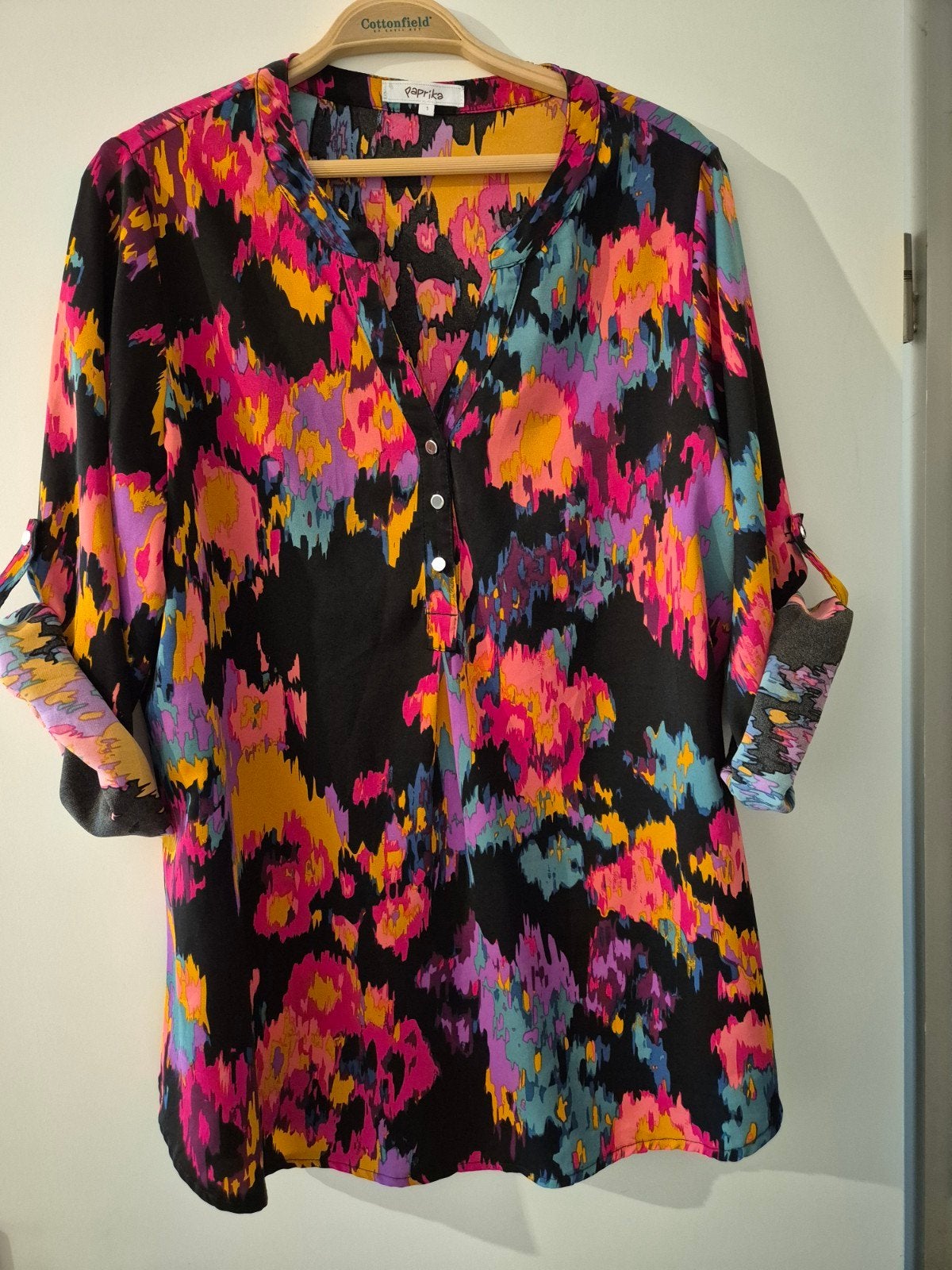 prachtige  blose  van paprika  maat 42/44, Kleding | Dames, Ophalen of Verzenden, Zo goed als nieuw, Maat 42/44 (L)