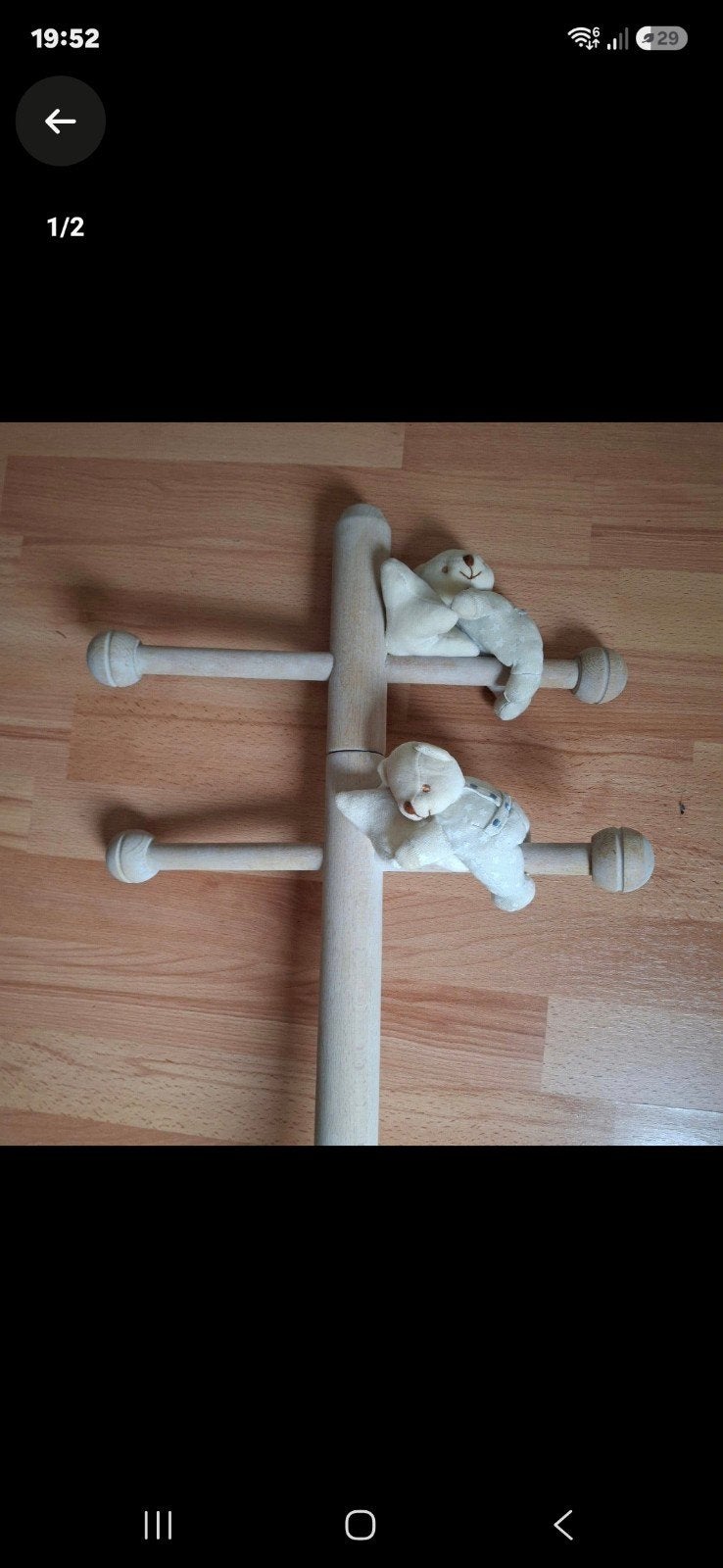 Houten kapstok met beertjes - Kinderkapstok, Huis en Inrichting, Woonaccessoires | Kapstokken, Gebruikt, 100 tot 150 cm, Ophalen of Verzenden
