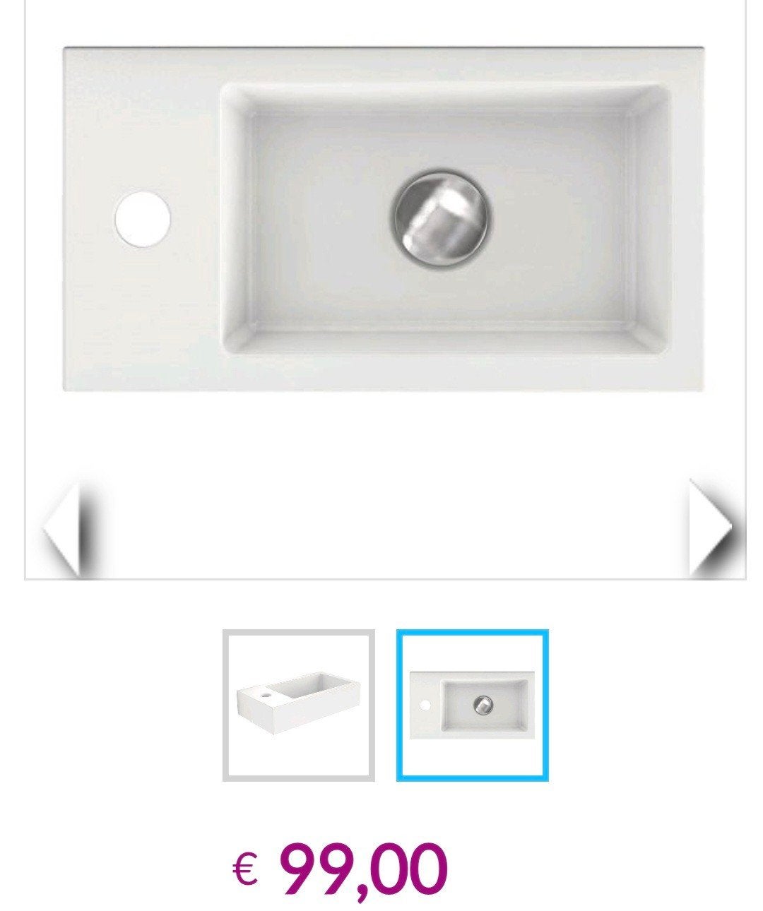 wastafel +spiegel NIEUW, Huis en Inrichting, Keuken | Keukenelementen, Ophalen, Nieuw, 50 tot 100 cm, Minder dan 100 cm