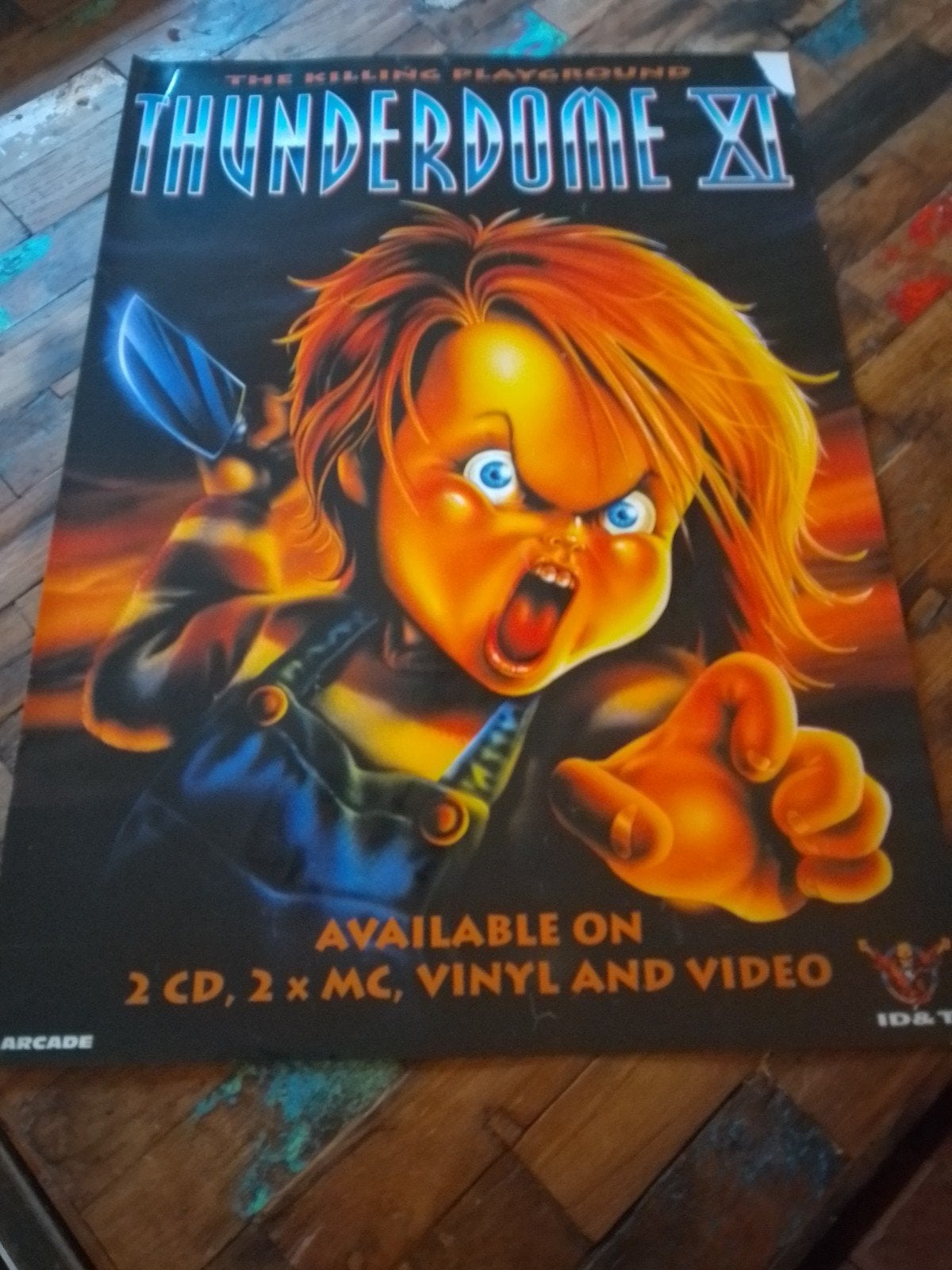 thunderdome 11 poster Chucky hardcore gabber 90s rave ID&T, Ophalen of Verzenden, A1 t/m A3