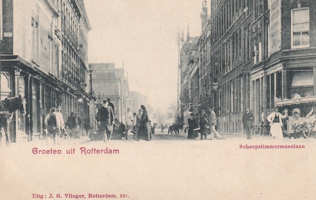 741L Rotterdam Scheepstimmermanslaan vanaf Westzeedijk lees, Verzenden, Voor 1920, Ongelopen, Zuid-Holland
