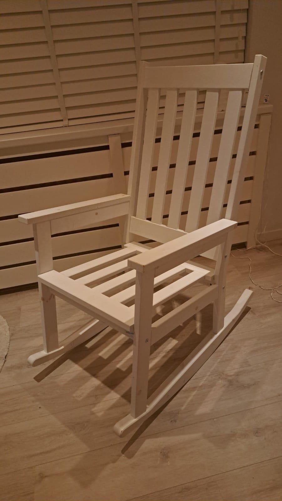 Schommelstoel, Huis en Inrichting, Stoelen, Gebruikt, Eén, Hout, Wit, Ophalen