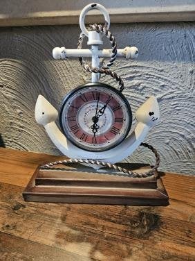 Decoratieve Anker Klok - Maritieme Stijl, nette staat, Ophalen of Verzenden, Industrieel, Tafelklok, Digitaal