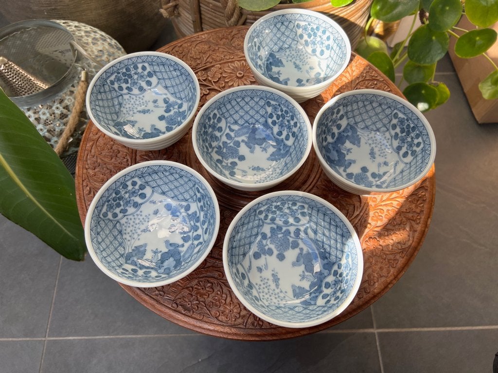 6 chinese kommen Delfts blauw van kleur chinees, Huis en Inrichting, Verburgt Vintage, Ophalen of Verzenden, Kom(men), Schipluidenlaan 20 5035KJ Tilburg