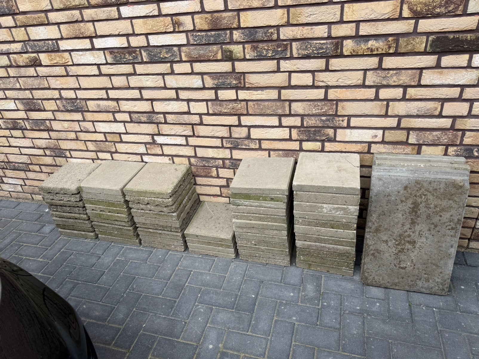 Gratis stoeptegels (gebruikt), Ophalen, Gebruikt, Beton, Terrastegels