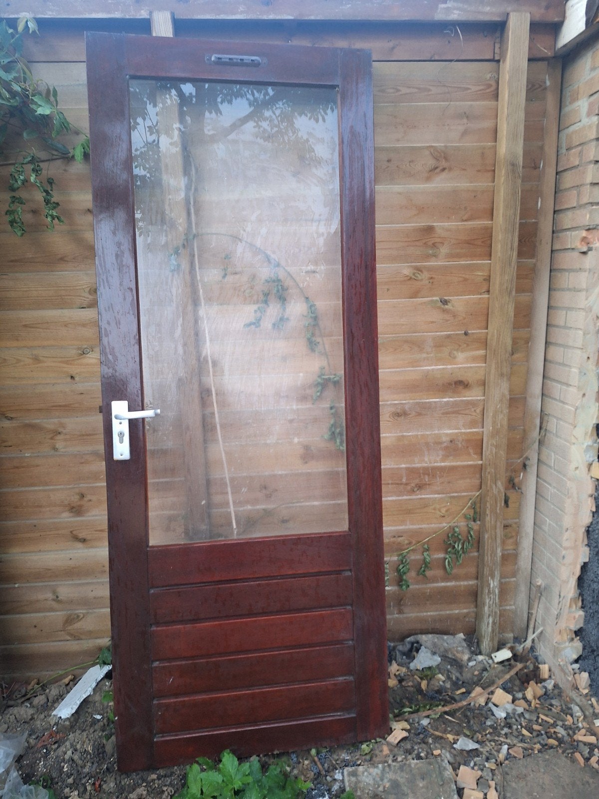 Houten buitendeur, Tuin en Terras, Tuinhuizen, Ophalen of Verzenden, Gebruikt, Minder dan 250 cm, Schuur