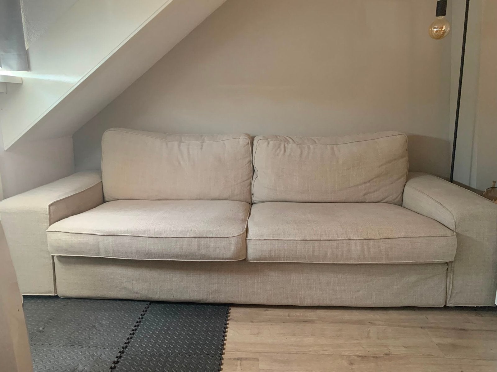 IKEA Kivik 3-zits bank beige - Comfortabel en Ruim, Ophalen, Gebruikt, Driepersoons, 75 tot 100 cm