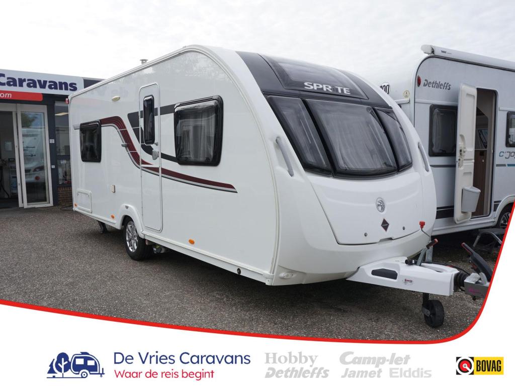 Sprite Cruzer 480 SR tent,mover,airco,zonpan., Caravans en Kamperen, Caravans, Standaardzit, Schokbreker, Overige typen, Bedrijf