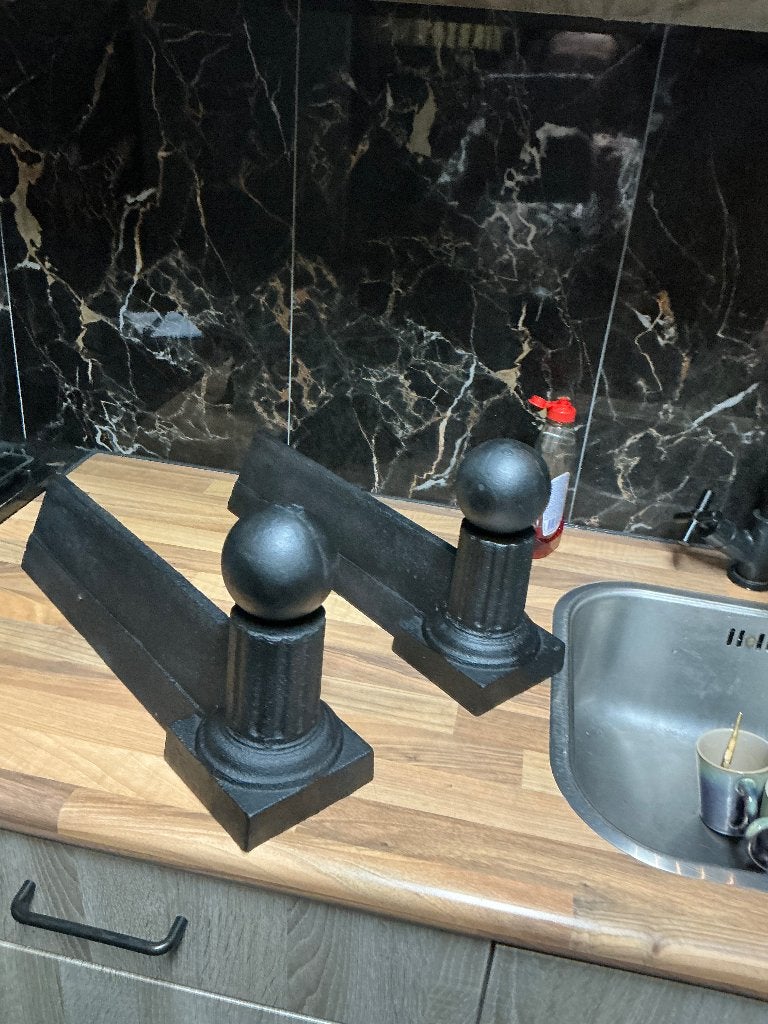 Gietijzeren haardbokken, Ophalen, Gebruikt, Vrijstaande haard, Houthaard